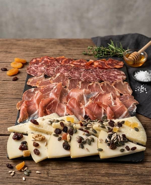 Surtido de ibéricos+queso en Restaurante Valentin, Alcossebre