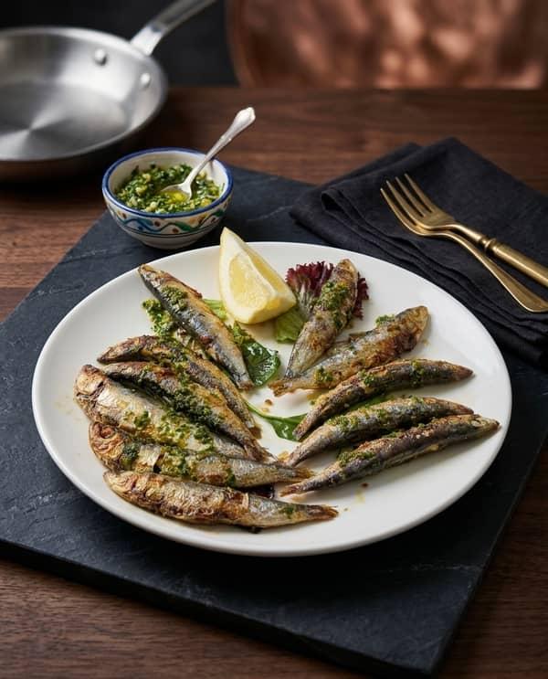Sardinas a la plancha en Restaurante Valentin, Alcossebre